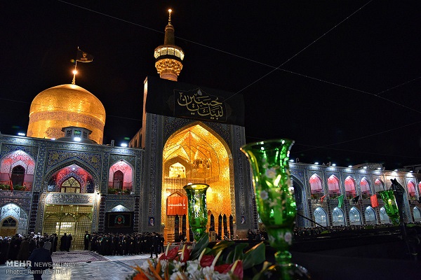 مراسم خطبه خوانی شب عاشورا در حرم مطهر رضوی