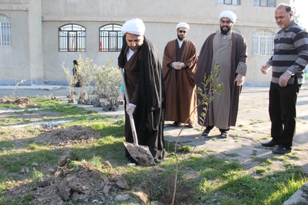 مراسم درختکاری در مسجد موسی ابن جعفر علیه السلام