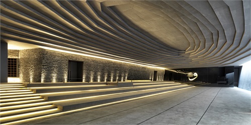 Terraced landscaping surrounds concrete and stone structure of Emre Arolat's Sancaklar Mosque