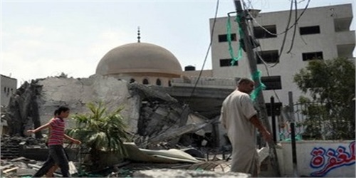 گزارش تصویری/ بمباران مسجد و منازل در غزه‎
